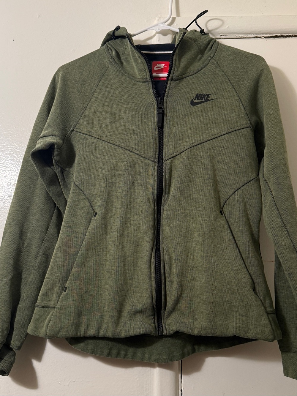 Nike Tech Fleece Olive Green Heather Full Zip Hoodie Women’s Size Small